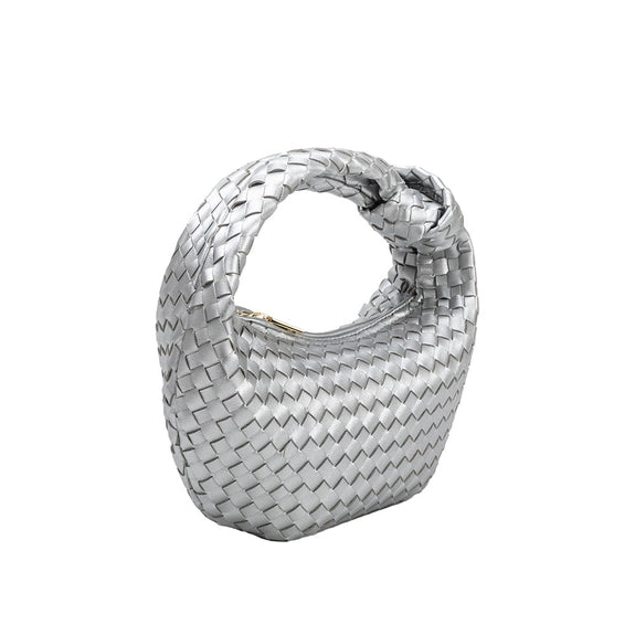 Larissa Silver Mini Recycled Vegan Top Handle Bag