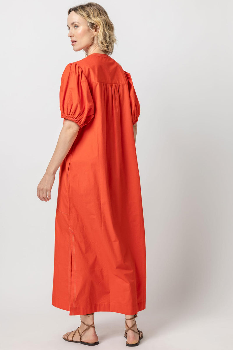 Split Neck Full Sleeve Maxi Dress | Poppy