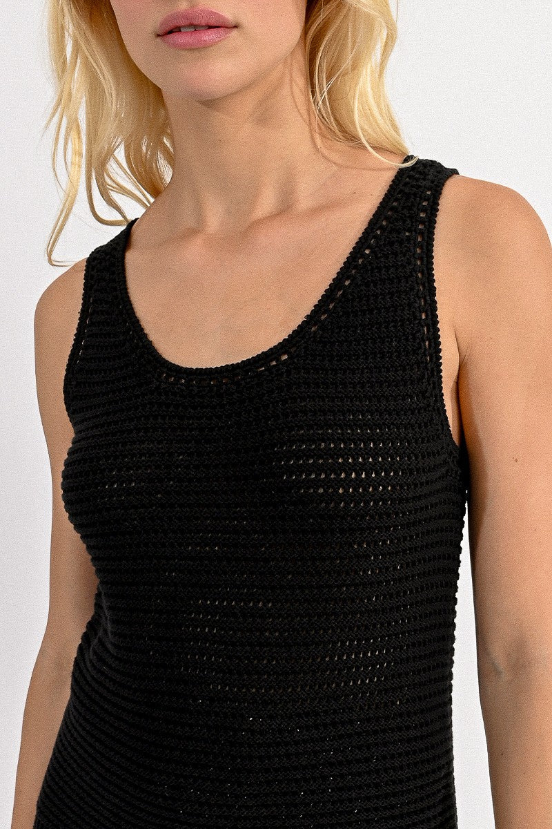 Kendrick Knitted Tank Top | Black