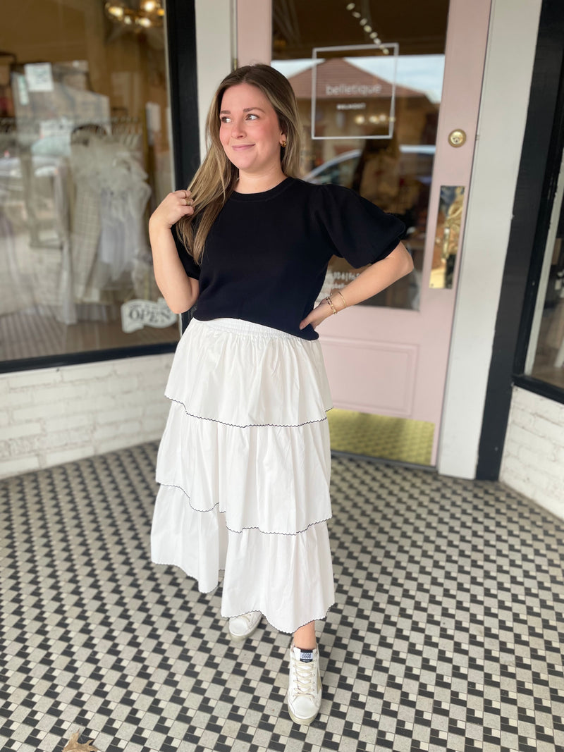 Tiered top maxi skirt