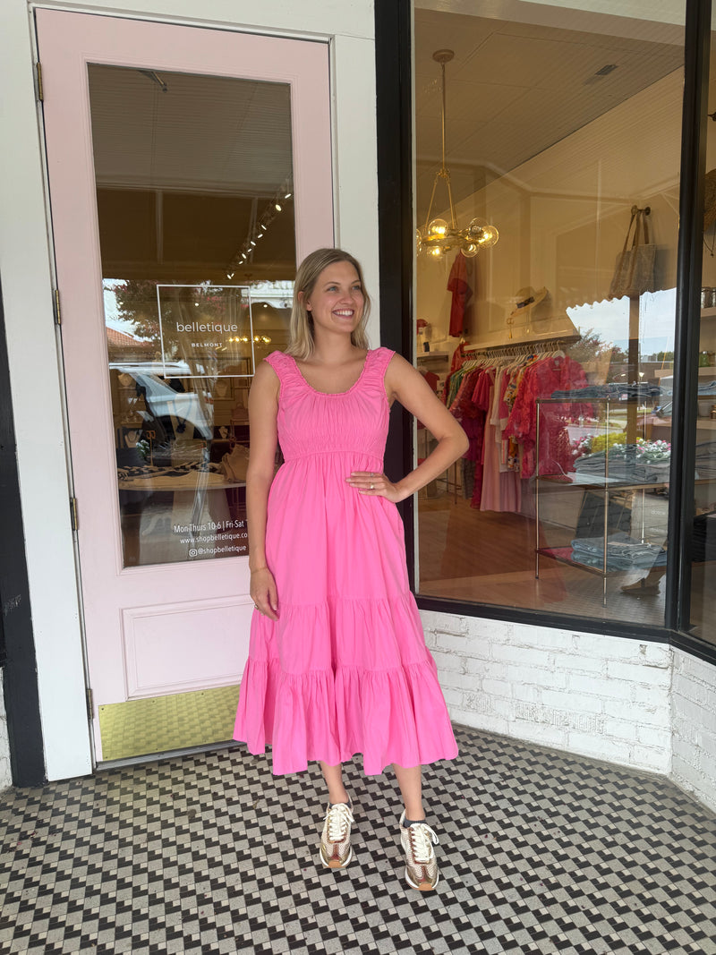 Tiered Midi Dress | Punch