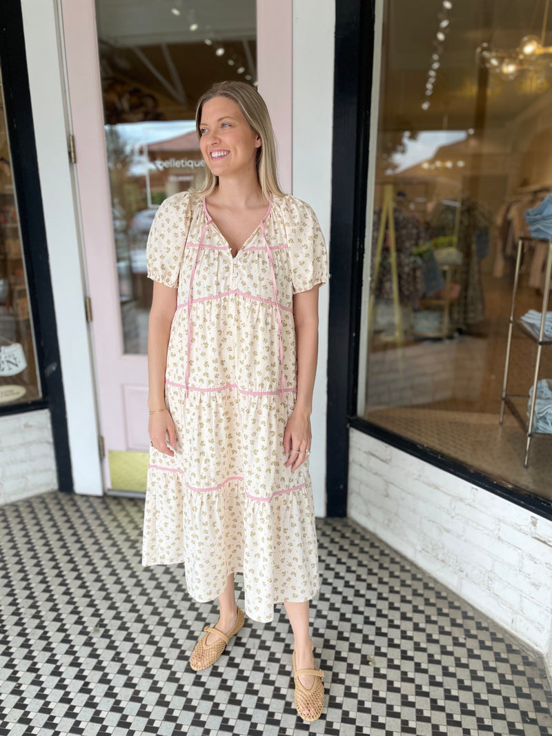 Sophie Midi Dress | Natural Rose