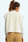 Ivory Faux Fur Sleeveless Jacket