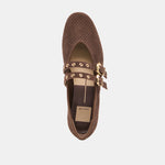 Baylee Grommet Ballet Flats | Dk Brown Perforated Suede