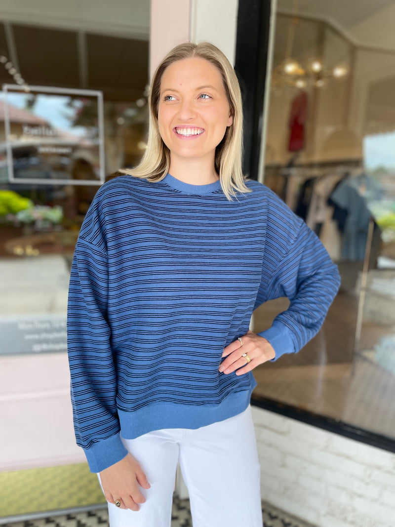 Striped Pullover | Navy
