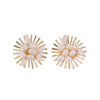 Sunburst Pearl Statement Stud Earrings