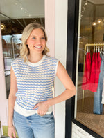 Wave Top | Blue + White