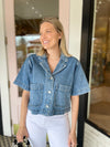 Western Button Down Denim Top