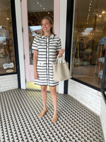 Striped Sweater Dress | Black + White