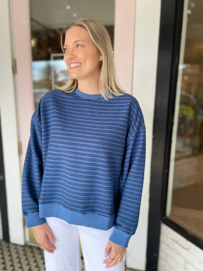 Striped Pullover | Navy