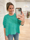 Striped Dolman Top | Pistachio + Cream