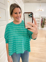 Striped Dolman Top | Pistachio + Cream