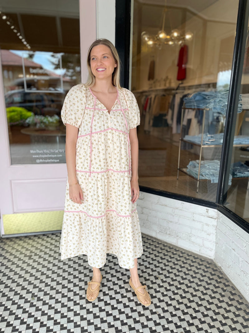 Sophie Midi Dress | Natural Rose