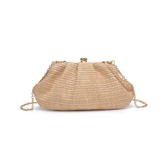 Triana Straw Frame Clutch | Natural