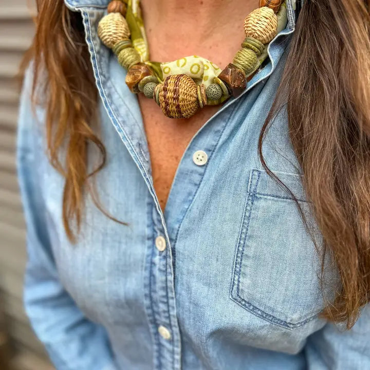 Beaded Bandana Necklace | Shroom
