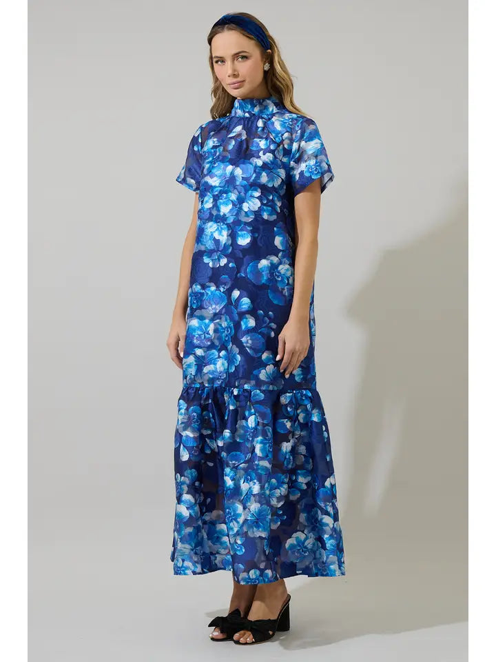 Abbie Floral Organza Maxi Dress