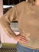 Crochet Sweater Top | Taupe