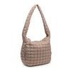 Leda Quilted Nylon Puffer Hobo | Natural