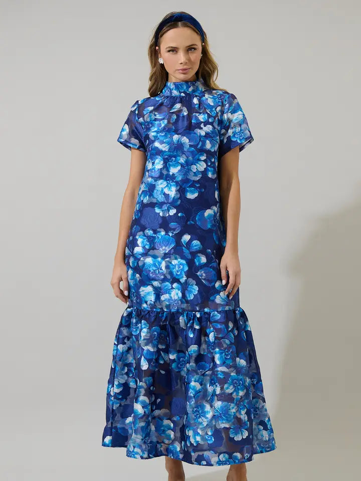 Abbie Floral Organza Maxi Dress