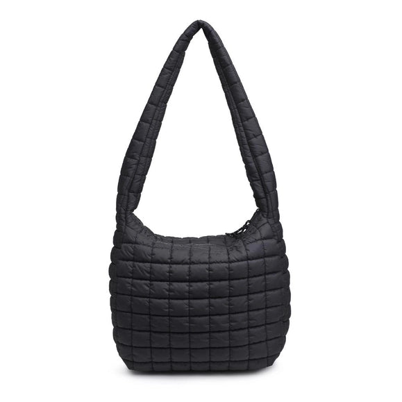 Leda Quilted Nylon Puffer Hobo | Black