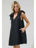 Alana Bow Mini Dress | Black