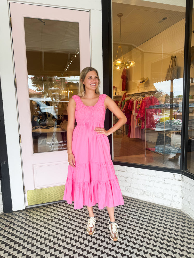 Tiered Midi Dress | Punch
