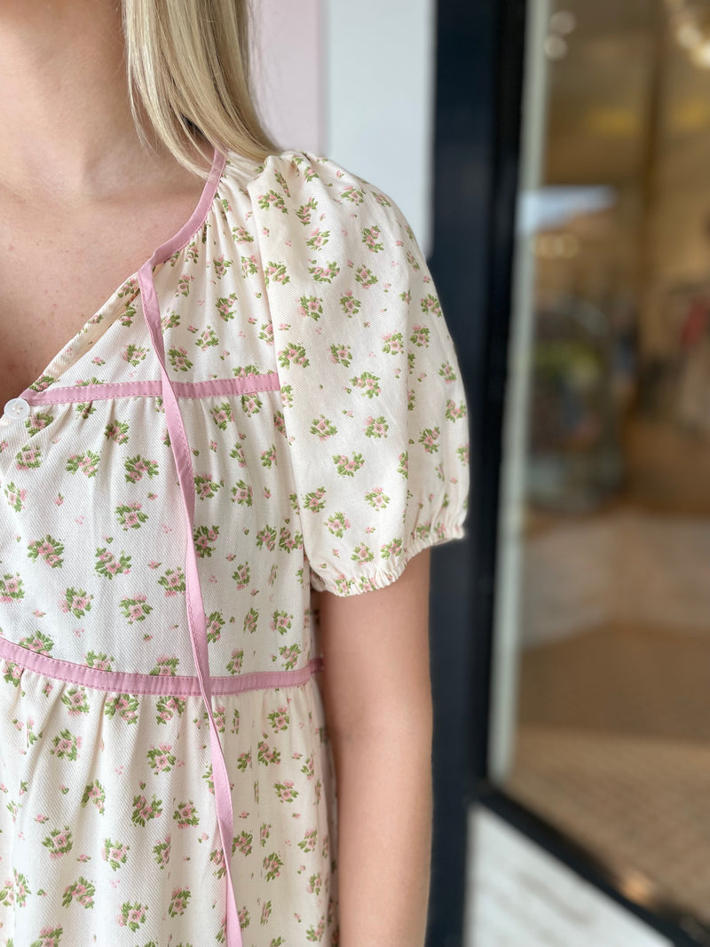 Sophie Midi Dress | Natural Rose