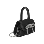 Sabrina Black Mini Velvet Top Handle Bag