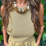 Beaded Bandana Necklace | Batik Sand