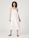 Cotton Square Neck Midi Dress Summer White