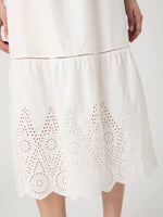 Cotton Square Neck Midi Dress Summer White
