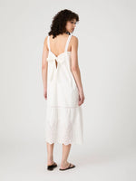 Cotton Square Neck Midi Dress Summer White