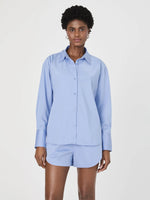 Alexix Cotton Oversized Shirt | Oxford Blue
