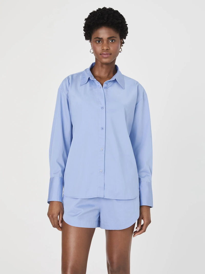 Alexix Cotton Oversized Shirt | Oxford Blue