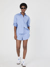 Alexis Cotton Drawstring Shorts | Oxford Blue