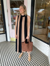 Mod Striped Maxi Dress | Black + Tan