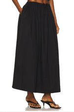 Noelle Poplin Maxi Skirt | Noir