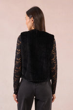 Faux Fur Vest | Black