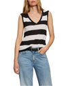 Soft V-Neck Shell | Chalk/Black Stripe