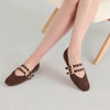 Baylee Grommet Ballet Flats | Dk Brown Perforated Suede