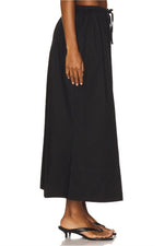 Noelle Poplin Maxi Skirt | Noir