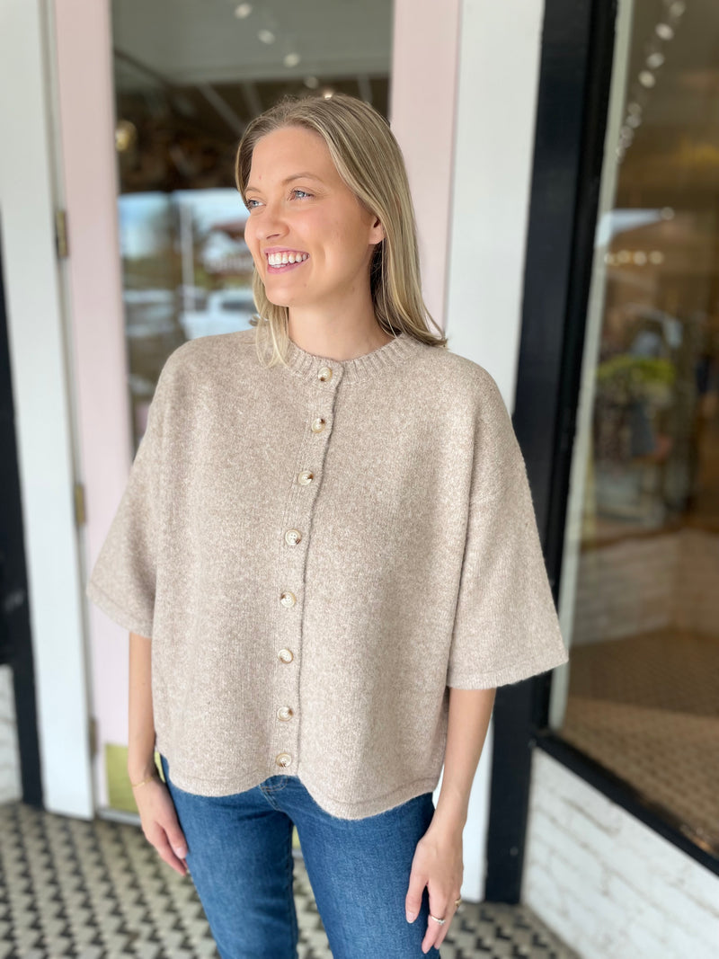Mocha Button Sweater