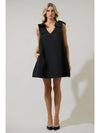 Alana Bow Mini Dress | Black