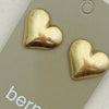 Puffy Heart Stud Earrings | Vintage Gold