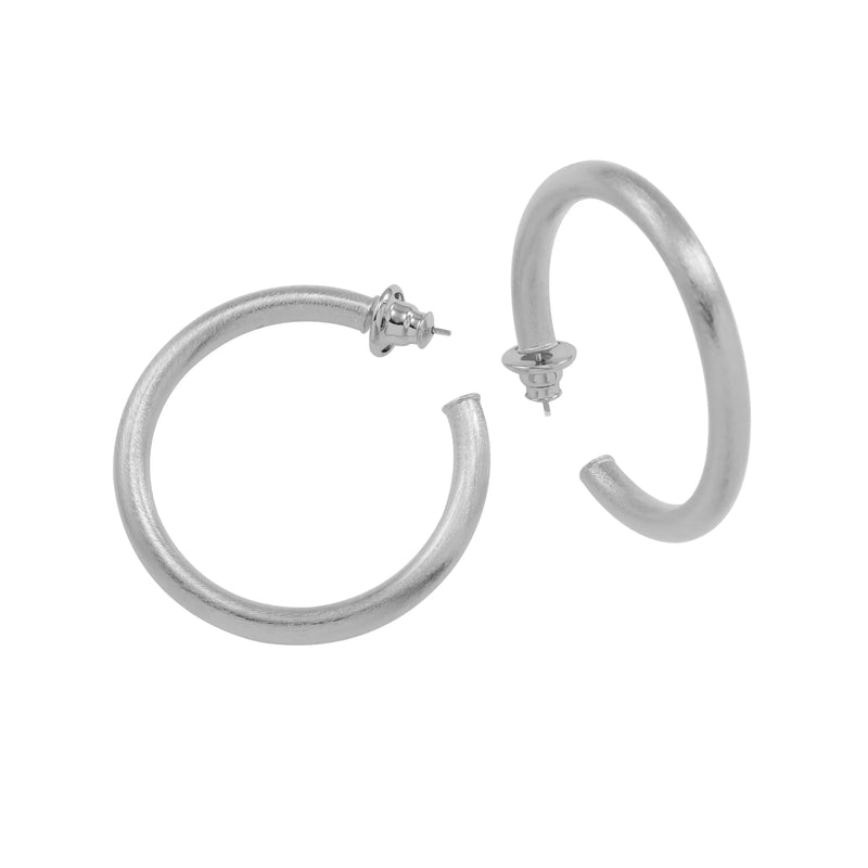 Lucy Hoop Earrings | Rhodium