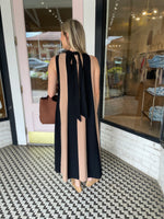 Mod Striped Maxi Dress | Black + Tan