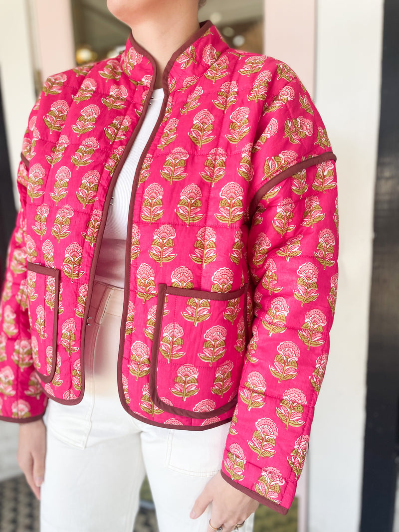 Quilted Jacket | Magenta