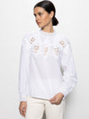 Lace Popover Blouse | White