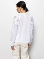 Lace Popover Blouse | White