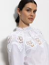 Lace Popover Blouse | White